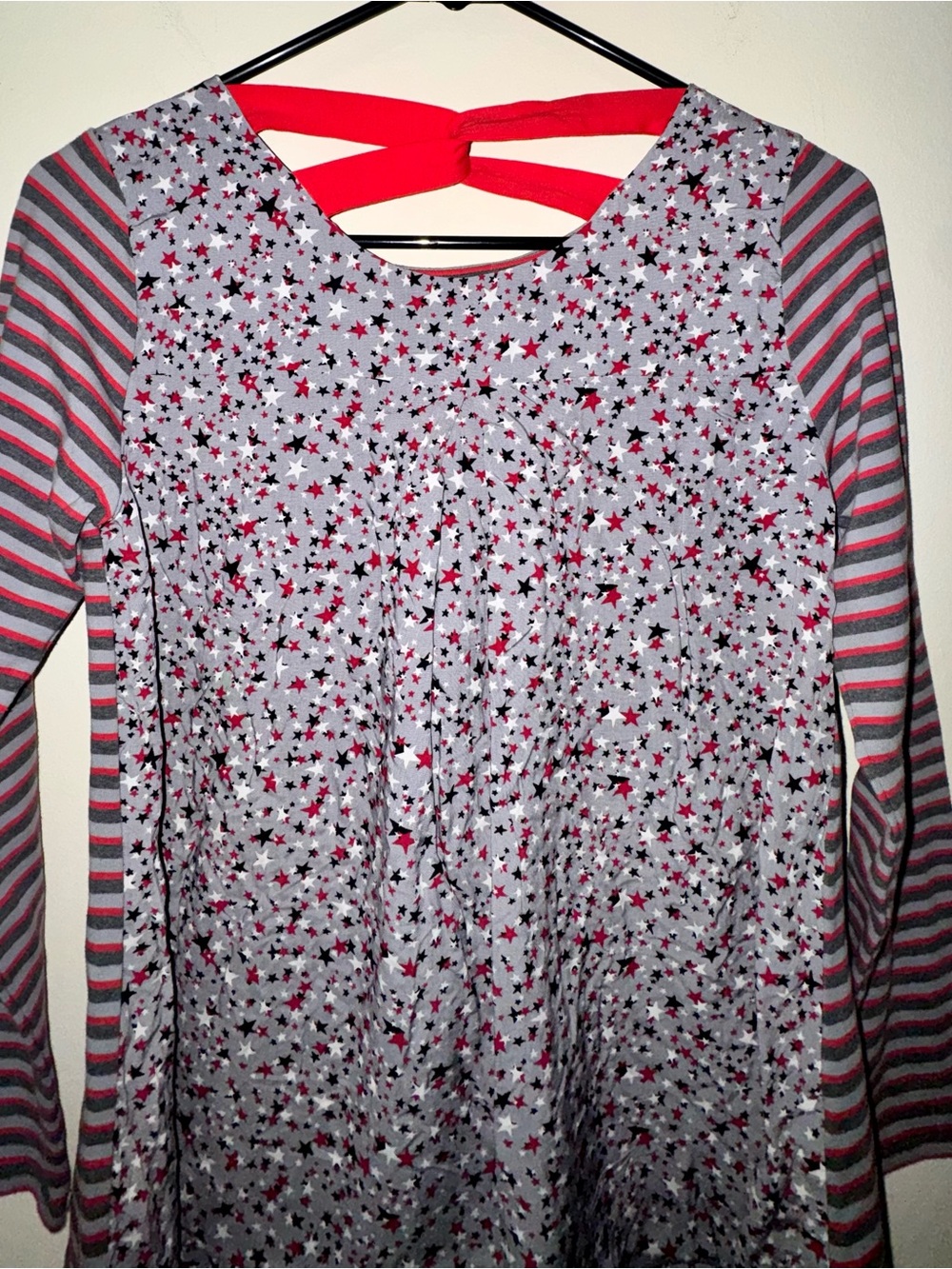 NWT Matilda Jane Land Among the Stars Gray Star and Striped Print Top - Picture 8 of 9